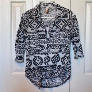 No Boundaries tribal print button up